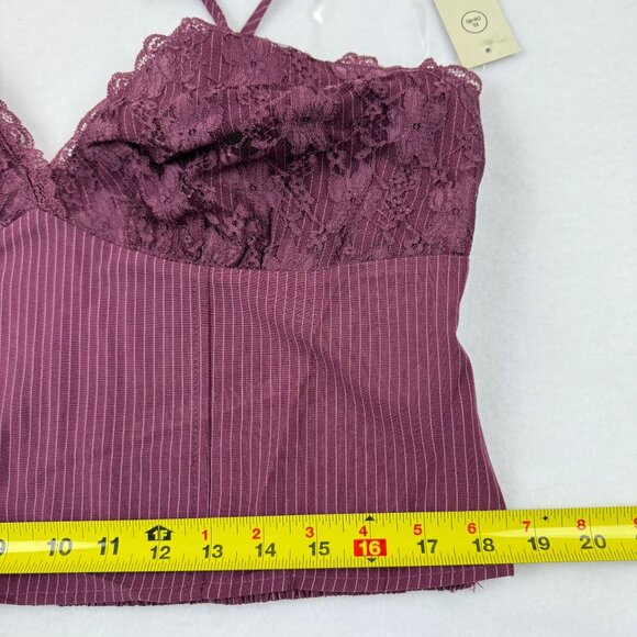 No Boundaries Women Set Plum Wine Woven Bustier Top & Skirt Size XL 16-18 NWT - Picture 8 of 11